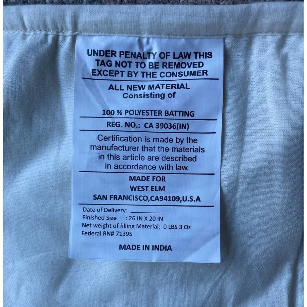 West Elm Quilted Bed Pillow Sham